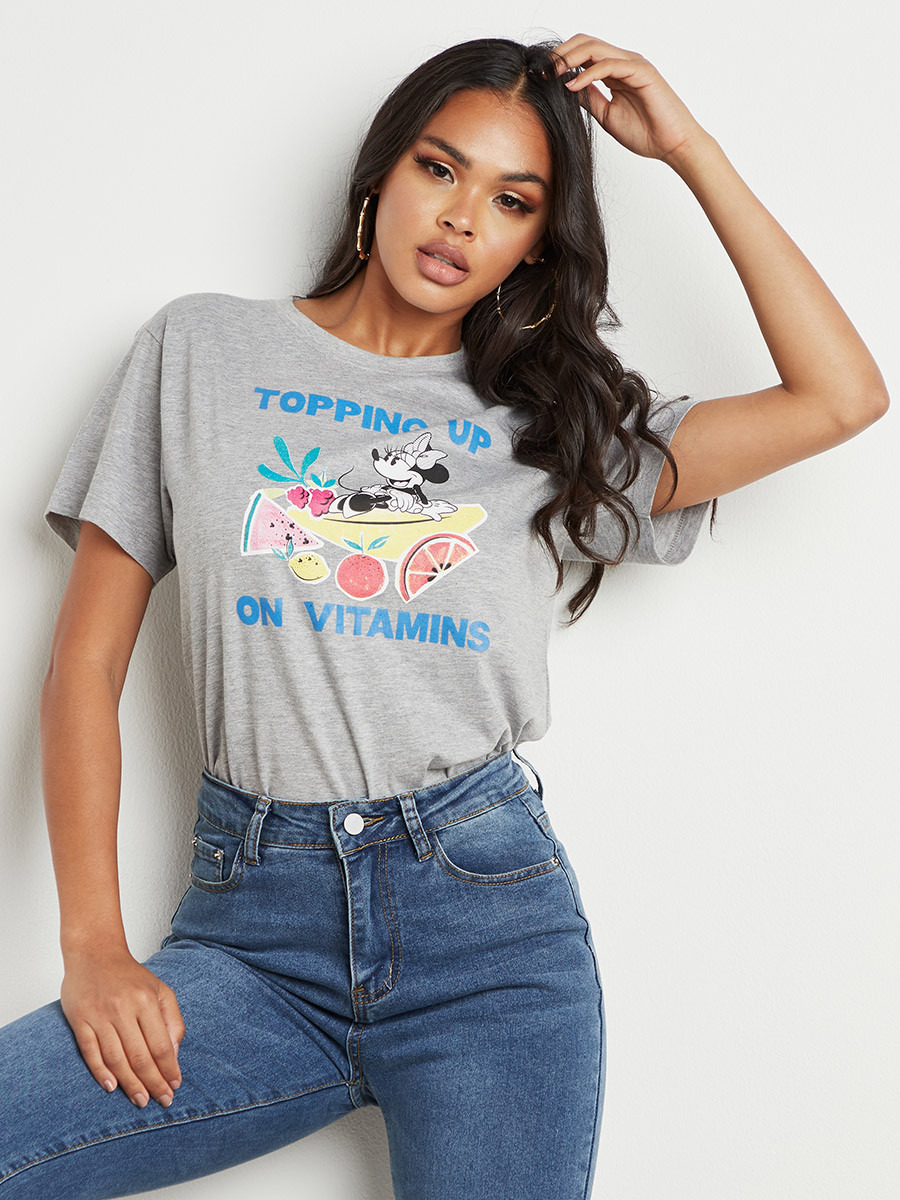 تيشيرت مطبوع بأكمام قصيرة-women-clothing-tshirts-image-1