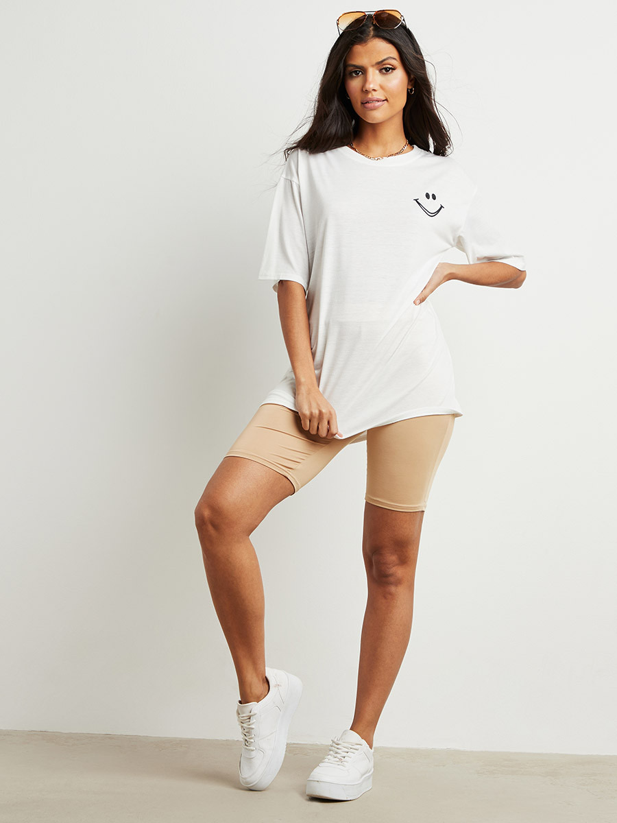 Styli Smiley Printed Round Neck Oversized T-shirt-women-clothing-tshirts-image-2