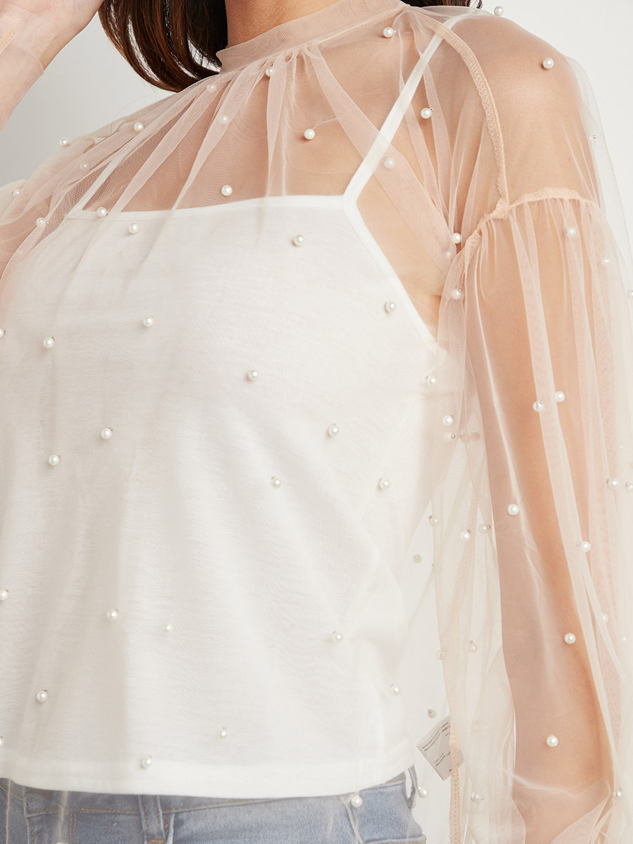 بلوزة شفافة بتفاصيل مزخرفة وأكمام طويلة من ستايلي-women-clothing-shirtsandblouses-blouses-image-6