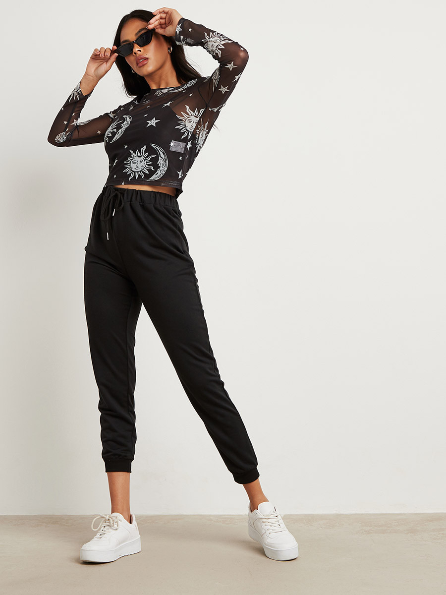 بلوزة قصيرة بتفاصيل شفافة من ستايلي-women-clothing-shirtsandblouses-blouses-image-2