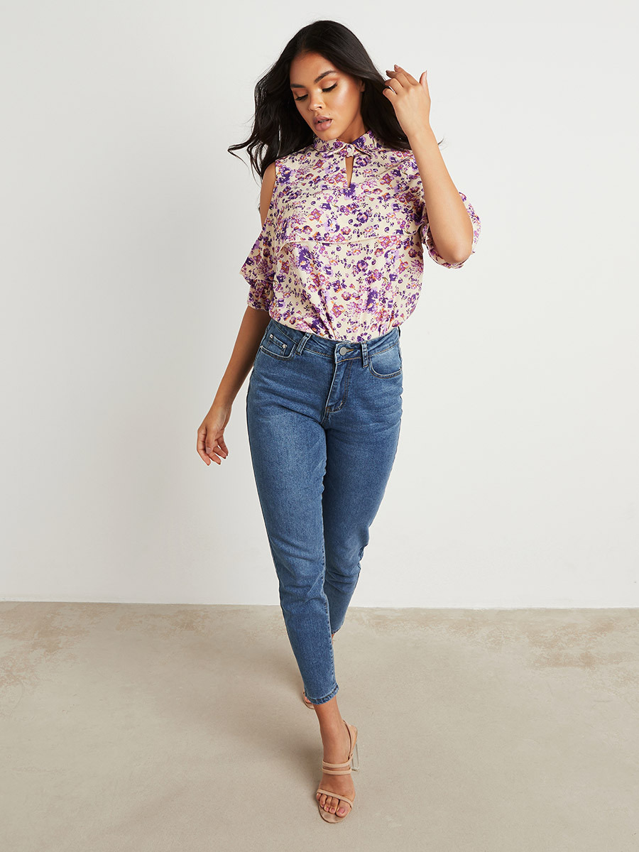 بلوزة مطبوعة بكتف مكشوف من ستايلي-women-clothing-shirtsandblouses-blouses-image-2