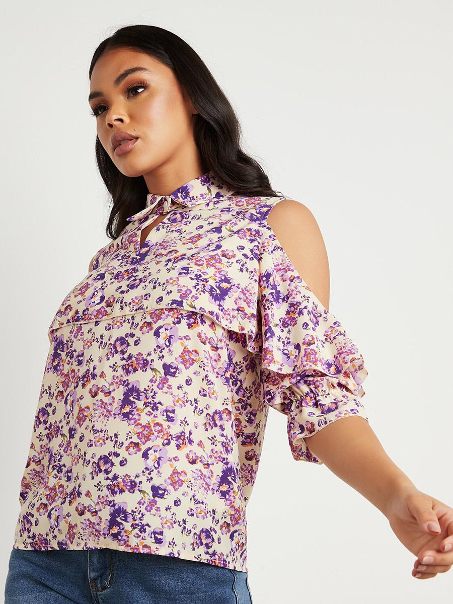 بلوزة مطبوعة بكتف مكشوف من ستايلي-women-clothing-shirtsandblouses-blouses-image-4