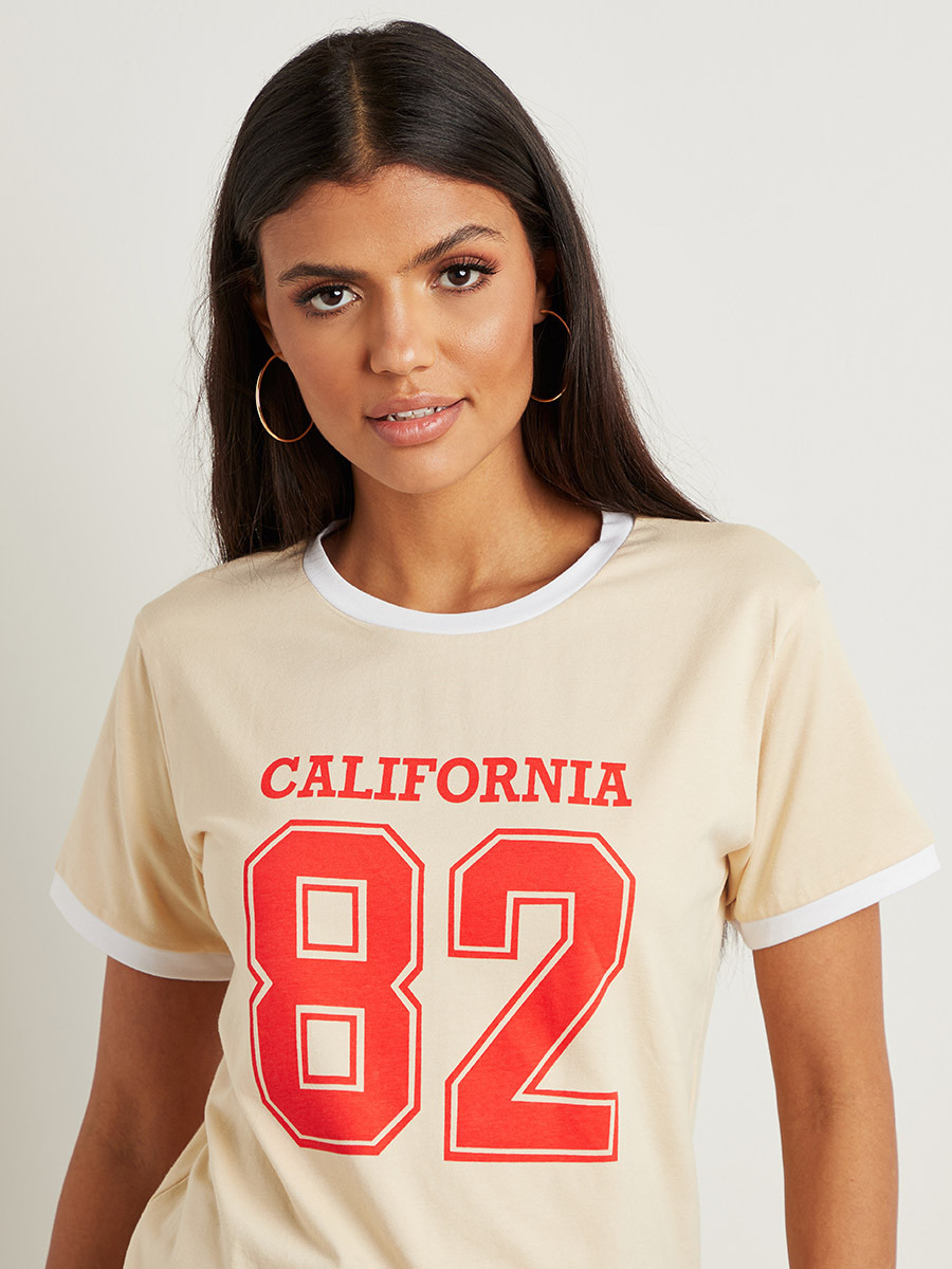 تيشيرت مطبوع بأكمام قصيرة من ستايلي-women-clothing-tshirts-image-2