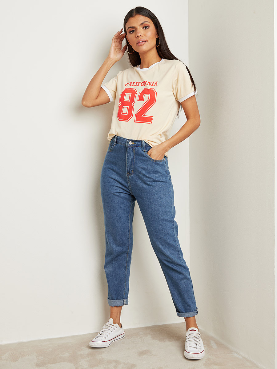 تيشيرت مطبوع بأكمام قصيرة من ستايلي-women-clothing-tshirts-image-3