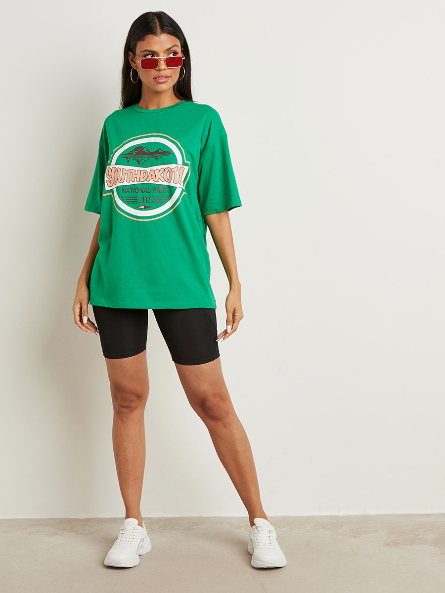 تيشيرت مطبوع بقصة واسعة من ستايلي-women-clothing-tshirts-image-3