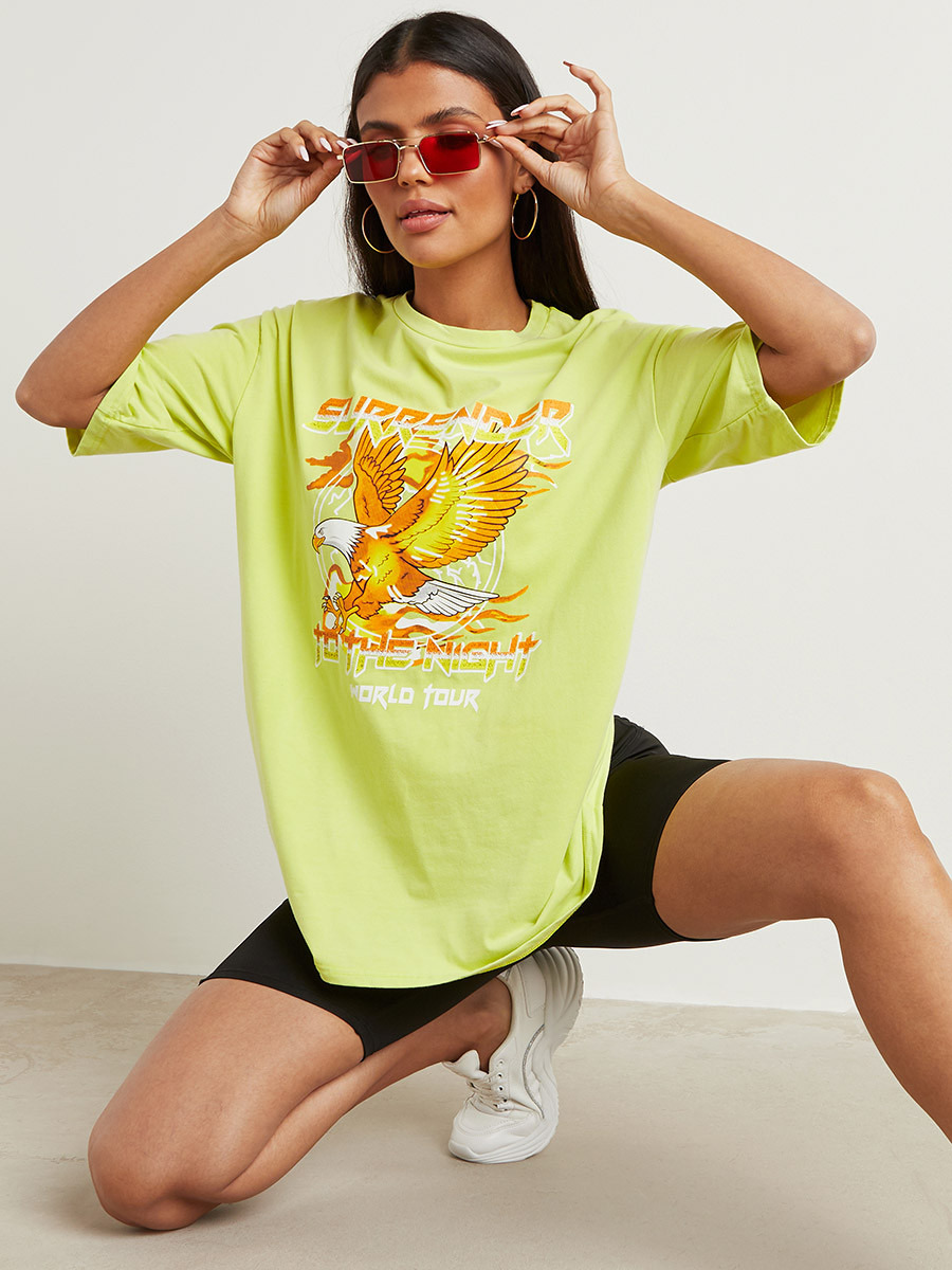 تيشيرت مطبوع بقصة واسعة من ستايلي-women-clothing-tshirts-image-1
