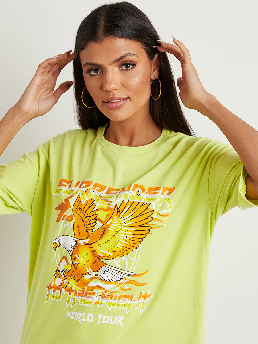 تيشيرت مطبوع بقصة واسعة من ستايلي-women-clothing-tshirts-image-2