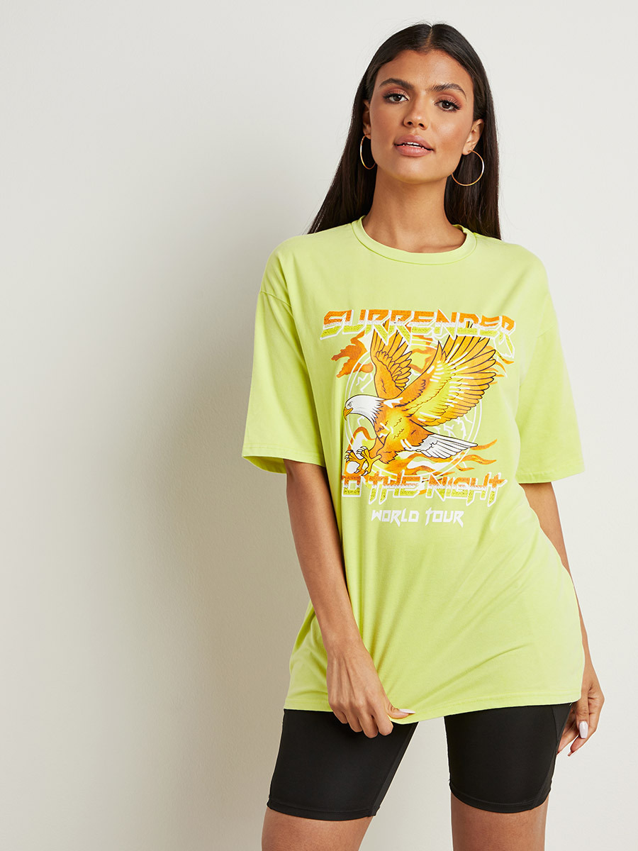 تيشيرت مطبوع بقصة واسعة من ستايلي-women-clothing-tshirts-image-4