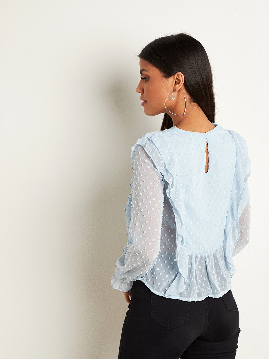 بلوزة بأكمام طويلة وكشكش من ستايلي-women-clothing-shirtsandblouses-blouses-image-3