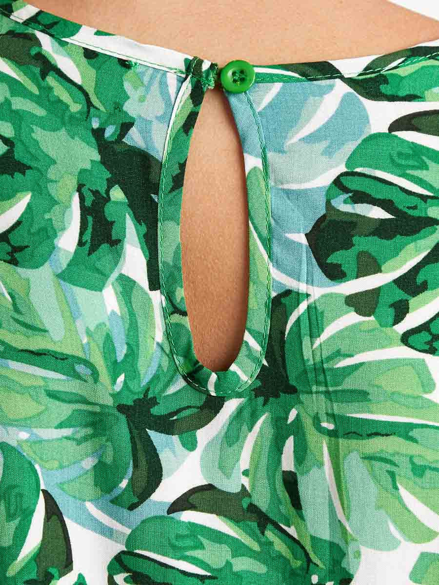 Styli Palm Printed Puff Sleeves Smock Top-women-clothing-shirtsandblouses-blouses-image-3