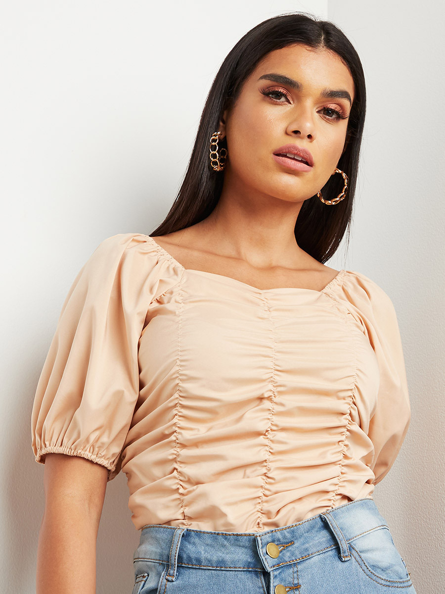 بلوزة بأكمام منفوخة من ستايلي-women-clothing-shirtsandblouses-blouses-image-1