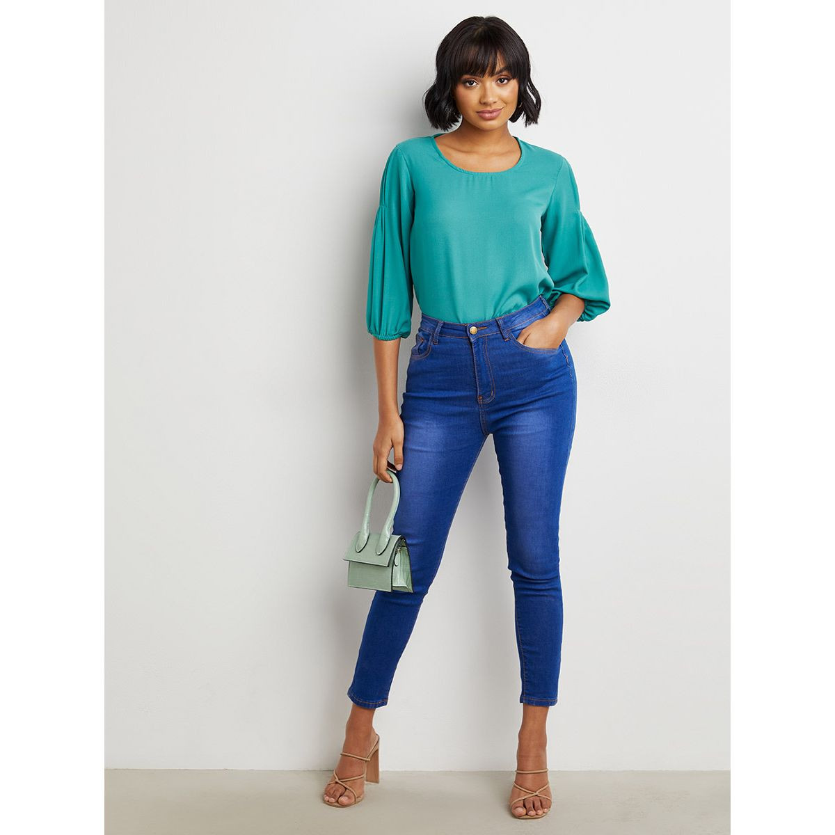 بلوزة سادة بأكمام منفوخة من ستايلي-women-clothing-shirtsandblouses-blouses-image-2