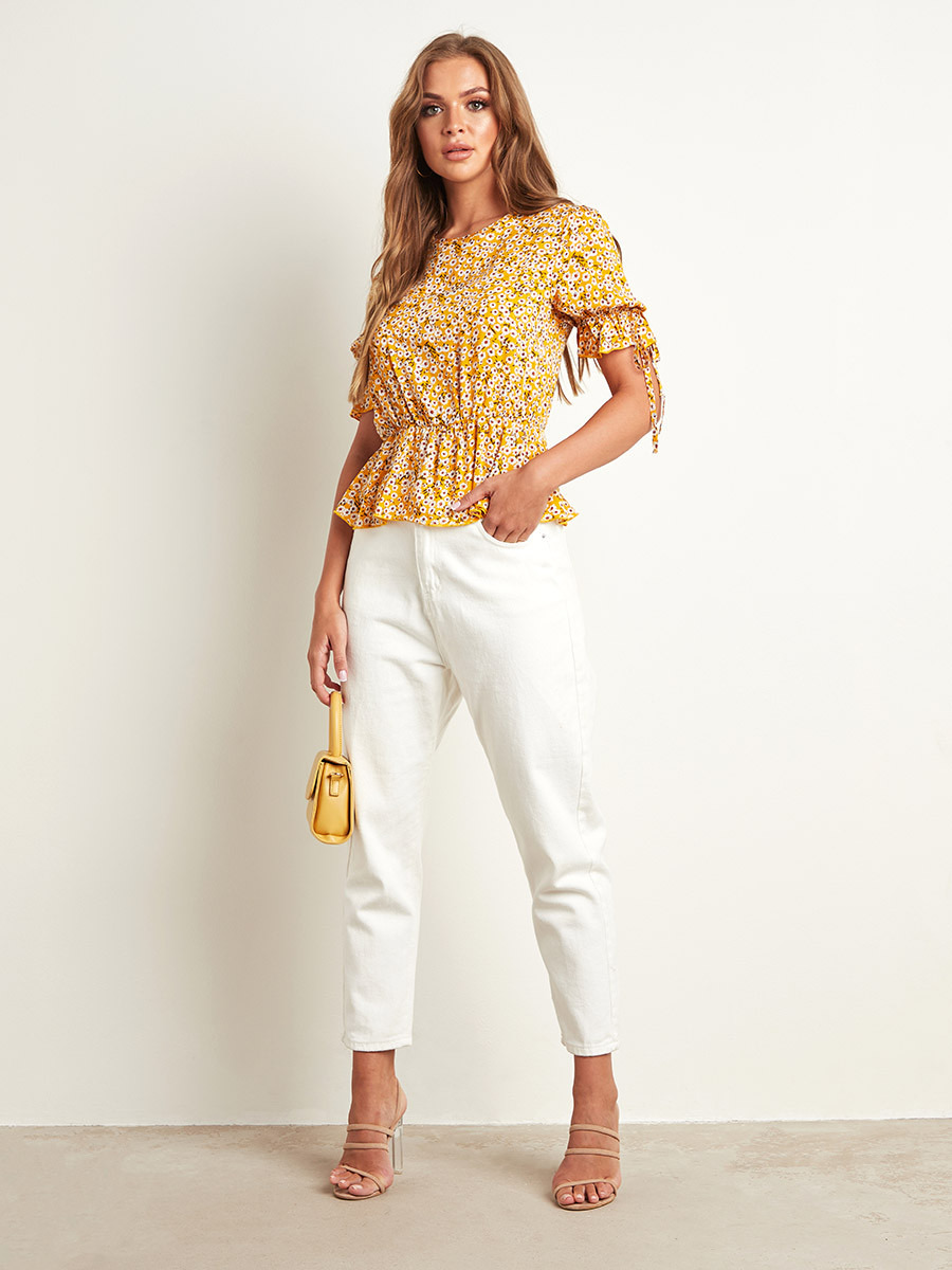 بلوزة مطبوعة بأكمام قصيرة من ستايلي-women-clothing-shirtsandblouses-blouses-image-2
