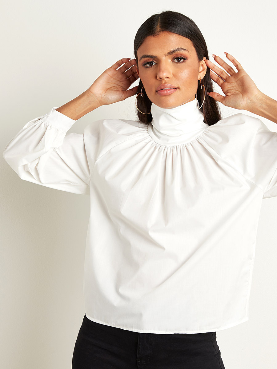 Styli Poplin High Neck Long Sleeves Top-women-clothing-shirtsandblouses-blouses-image-3