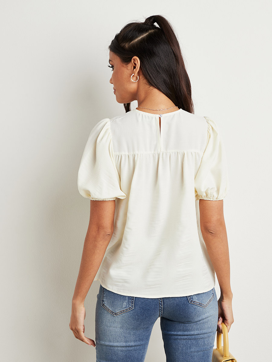 بلوزة بارزة الملمس بأكمام طويلة من ستايلي-women-clothing-shirtsandblouses-blouses-image-6