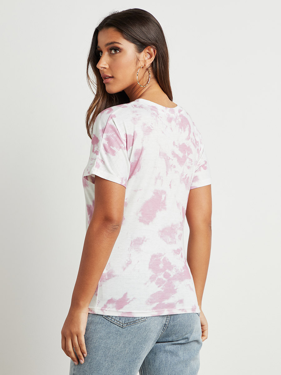 تيشيرت مصبوغ بقصة واسعة وأكمام قصيرة من ستايلي-women-clothing-tshirts-image-4