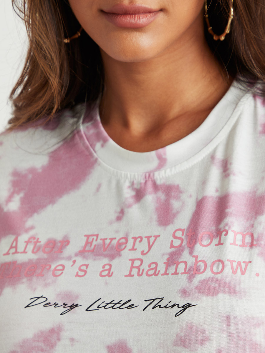 تيشيرت مصبوغ بقصة واسعة وأكمام قصيرة من ستايلي-women-clothing-tshirts-image-5