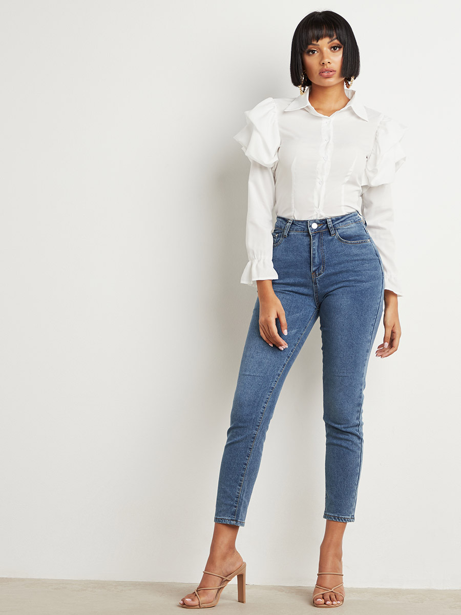 قميص بأكمام منفوخة وكشكش من ستايلي-women-clothing-shirtsandblouses-blouses-image-2