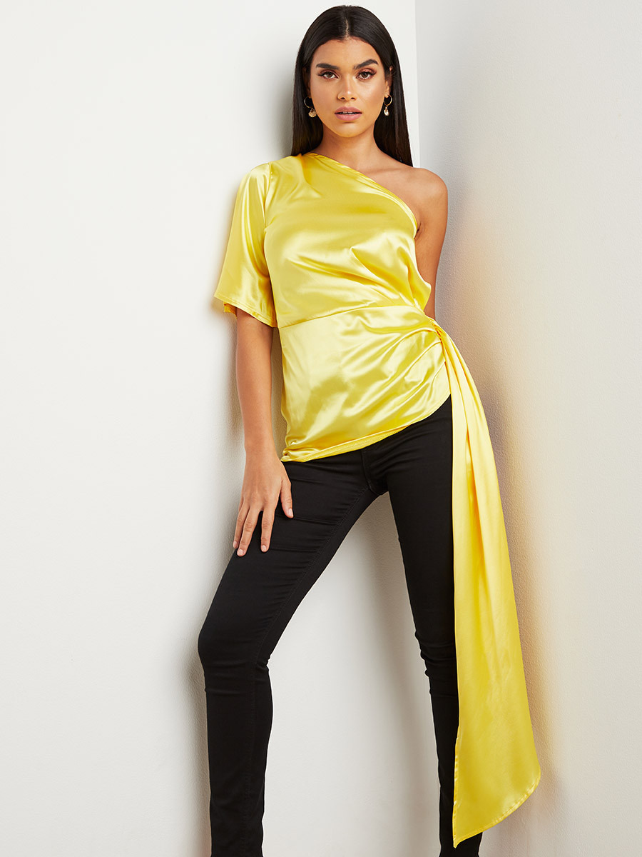 بلوزة لامعة بكتف مكشوف من ستايلي-women-clothing-shirtsandblouses-blouses-image-1