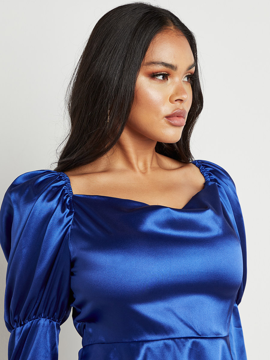 بلوزة بأكمام منفوخة وسحّاب إغلاق جانبي من ستايلي-women-clothing-shirtsandblouses-blouses-image-3