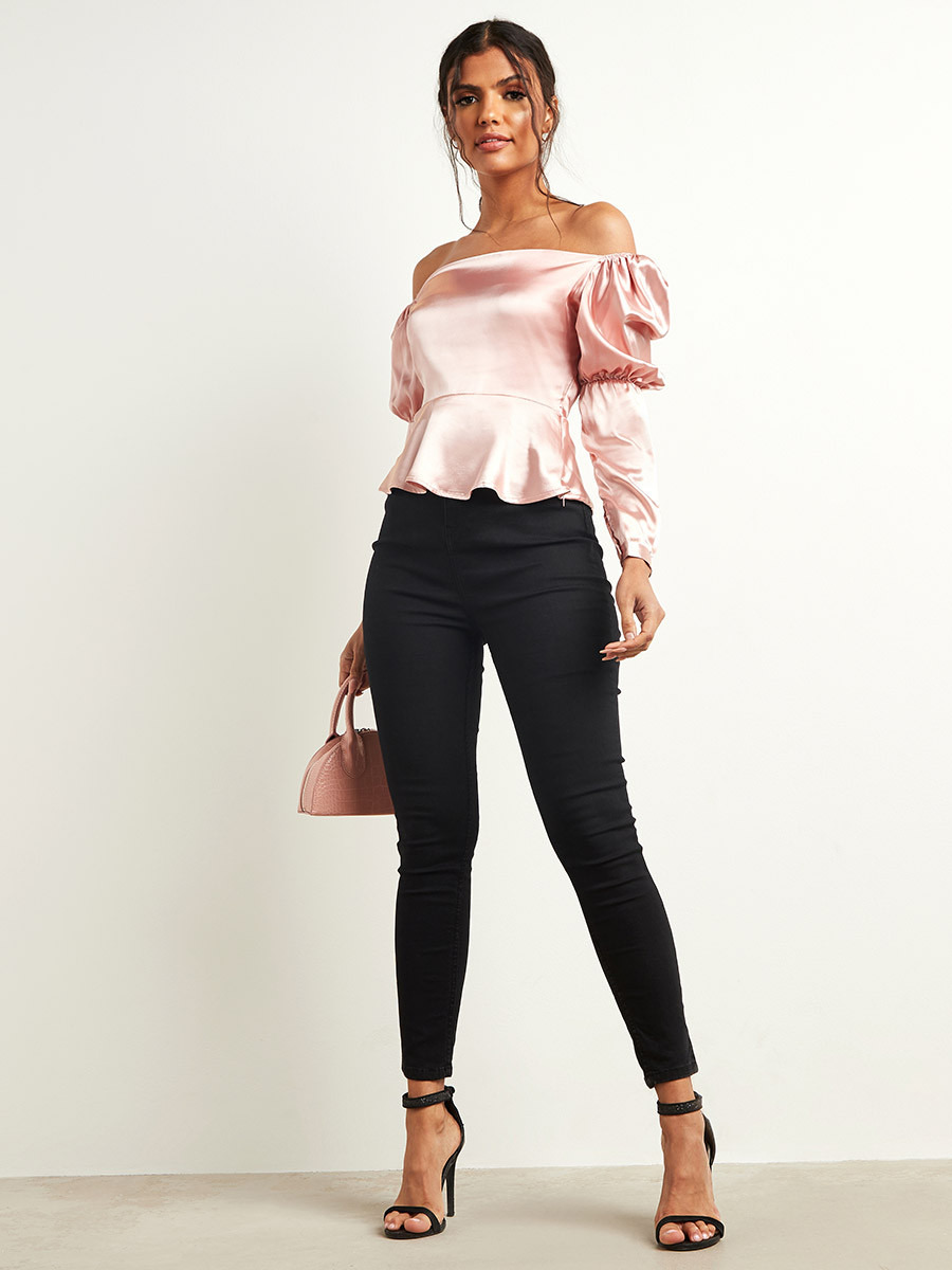 بلوزة بكتف مكشوف وسحّاب إغلاق من ستايلي-women-clothing-shirtsandblouses-blouses-image-2