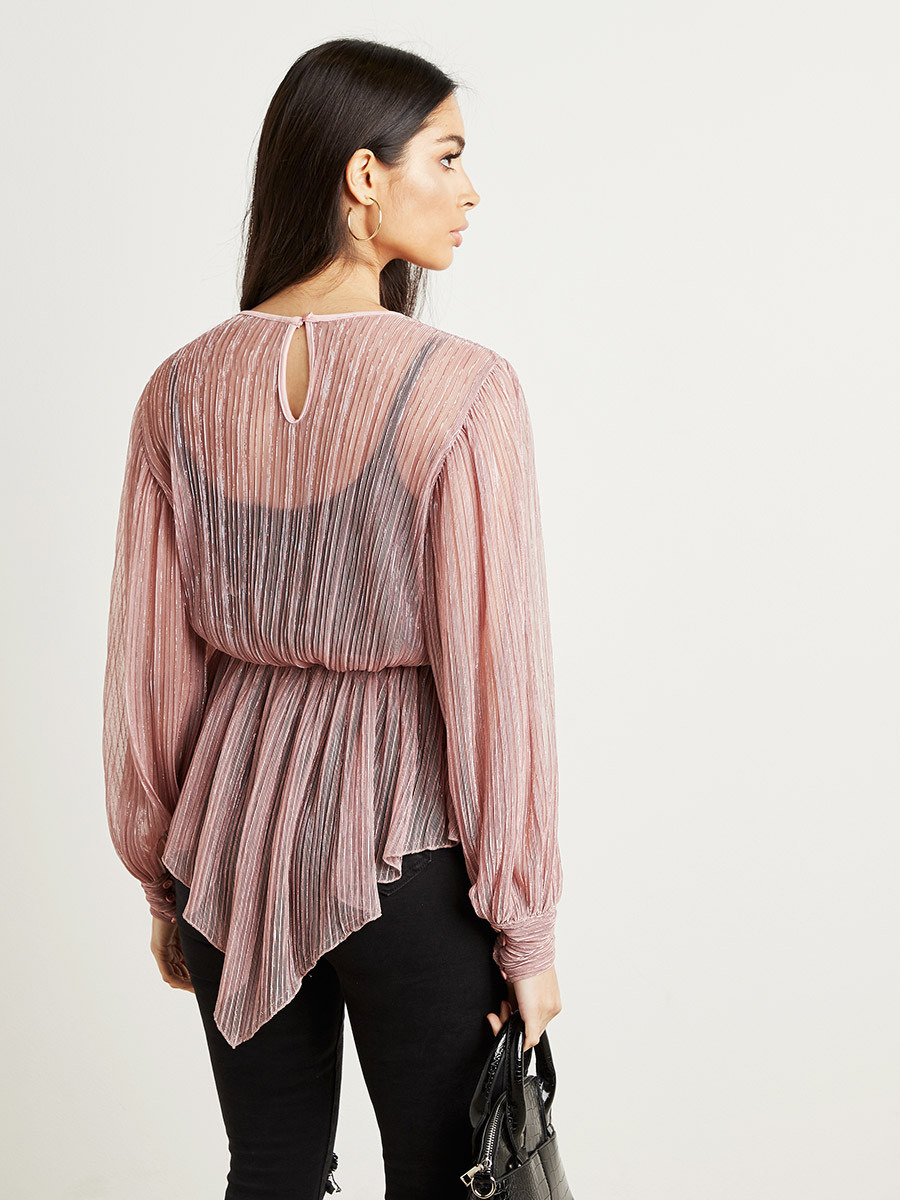 بلوزة لامعة بكسرات من ستايلي-women-clothing-shirtsandblouses-blouses-image-5