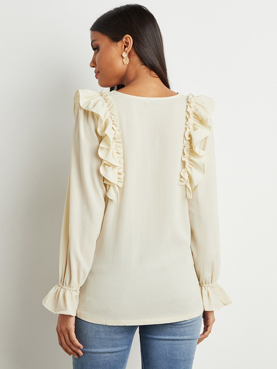 بلوزة بكشكش وأزرار من ستايلي-women-clothing-shirtsandblouses-blouses-image-4