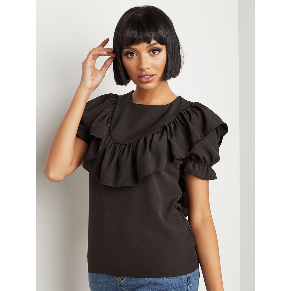 Styli Extreme Frill Puff Sleeves Top-women-clothing-shirtsandblouses-blouses-image-1