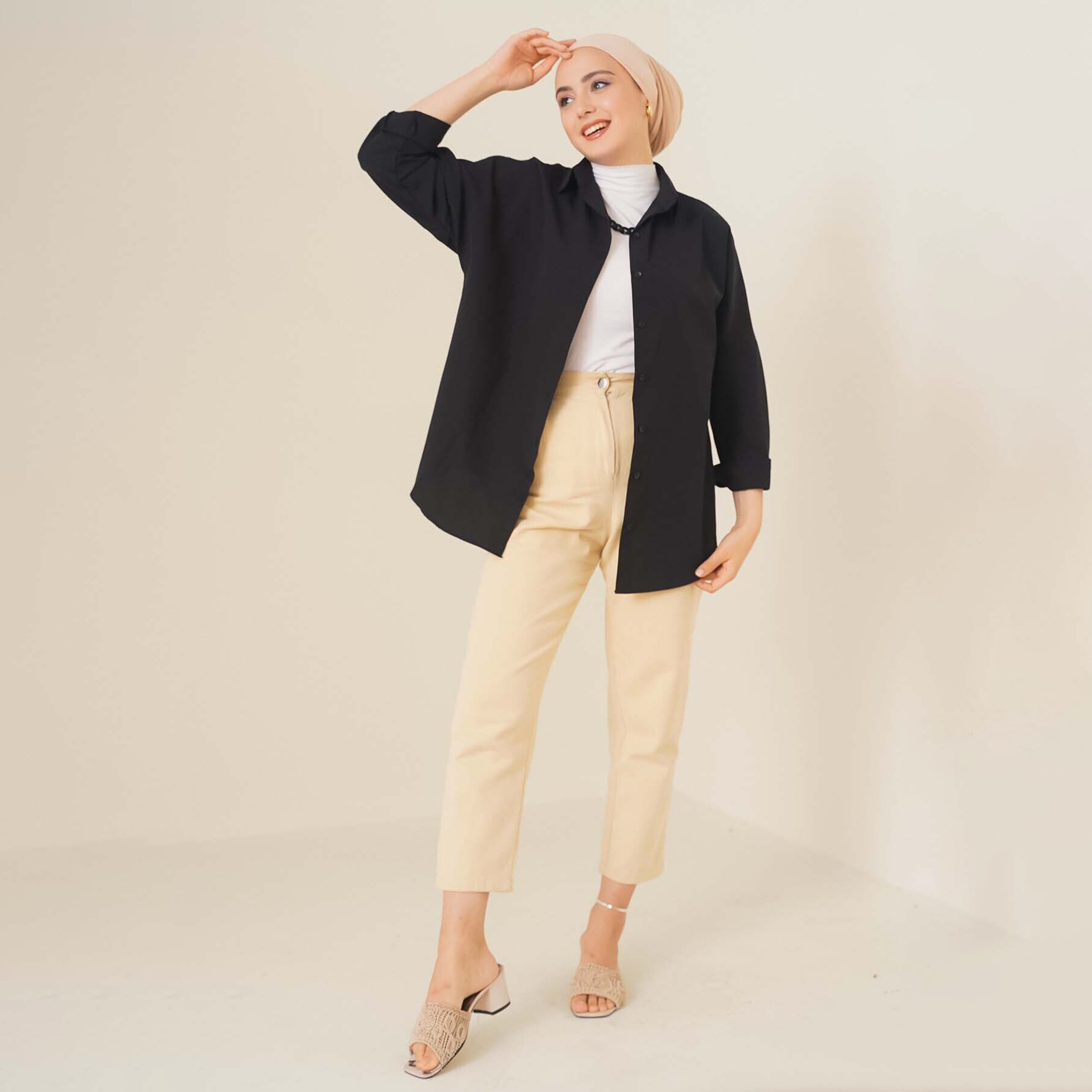 قميص نسائي بياقة مع حجاب من بيجدارت-women-clothing-shirtsandblouses-shirts-image-1