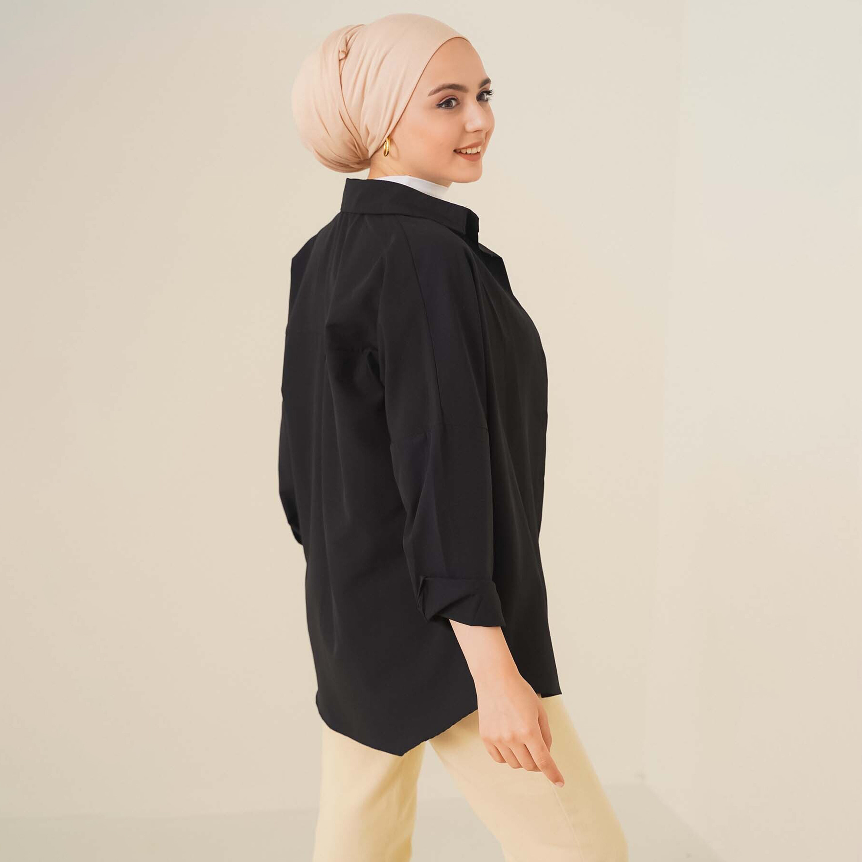 قميص نسائي بياقة مع حجاب من بيجدارت-women-clothing-shirtsandblouses-shirts-image-3
