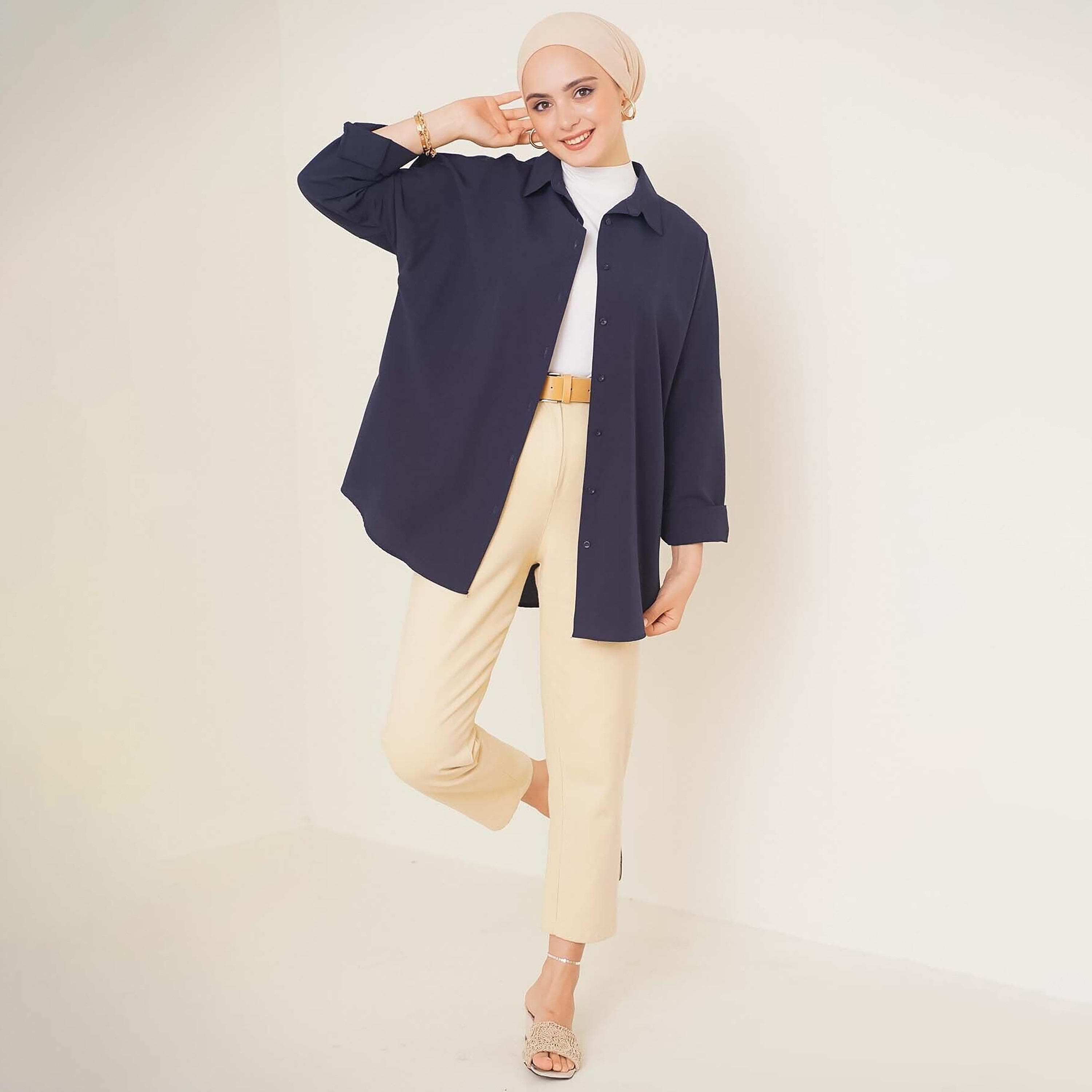 قميص نسائي بياقة مع حجاب من بيجدارت-women-clothing-shirtsandblouses-shirts-image-24