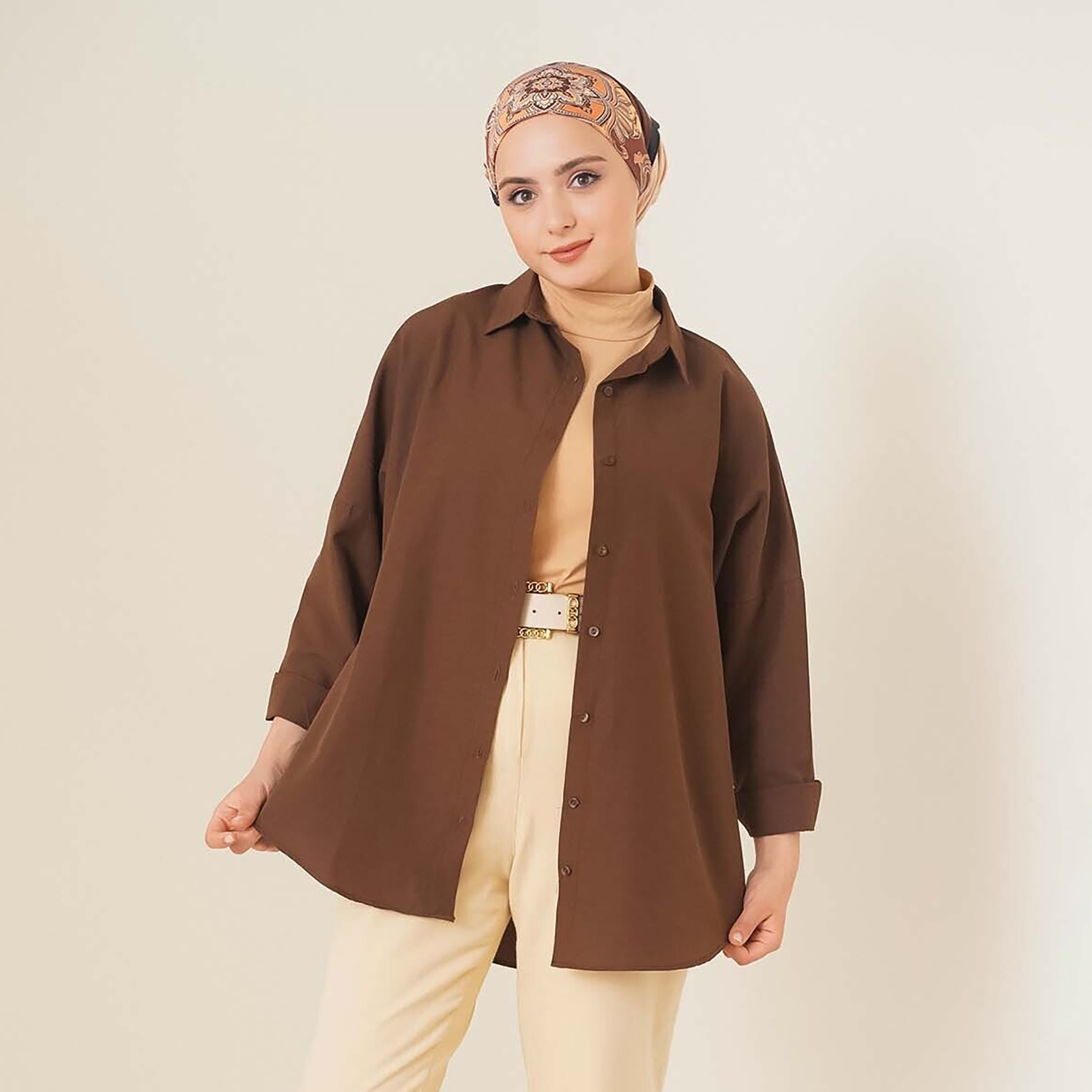 قميص نسائي بياقة مع حجاب من بيجدارت-women-clothing-shirtsandblouses-shirts-image-18
