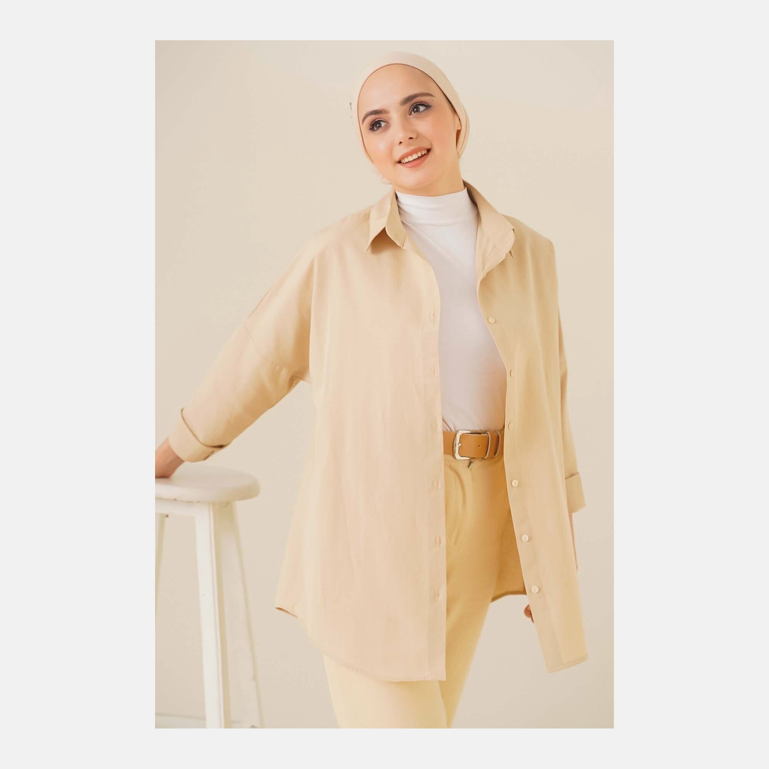 قميص نسائي بياقة مع حجاب من بيجدارت-women-clothing-shirtsandblouses-shirts-image-6