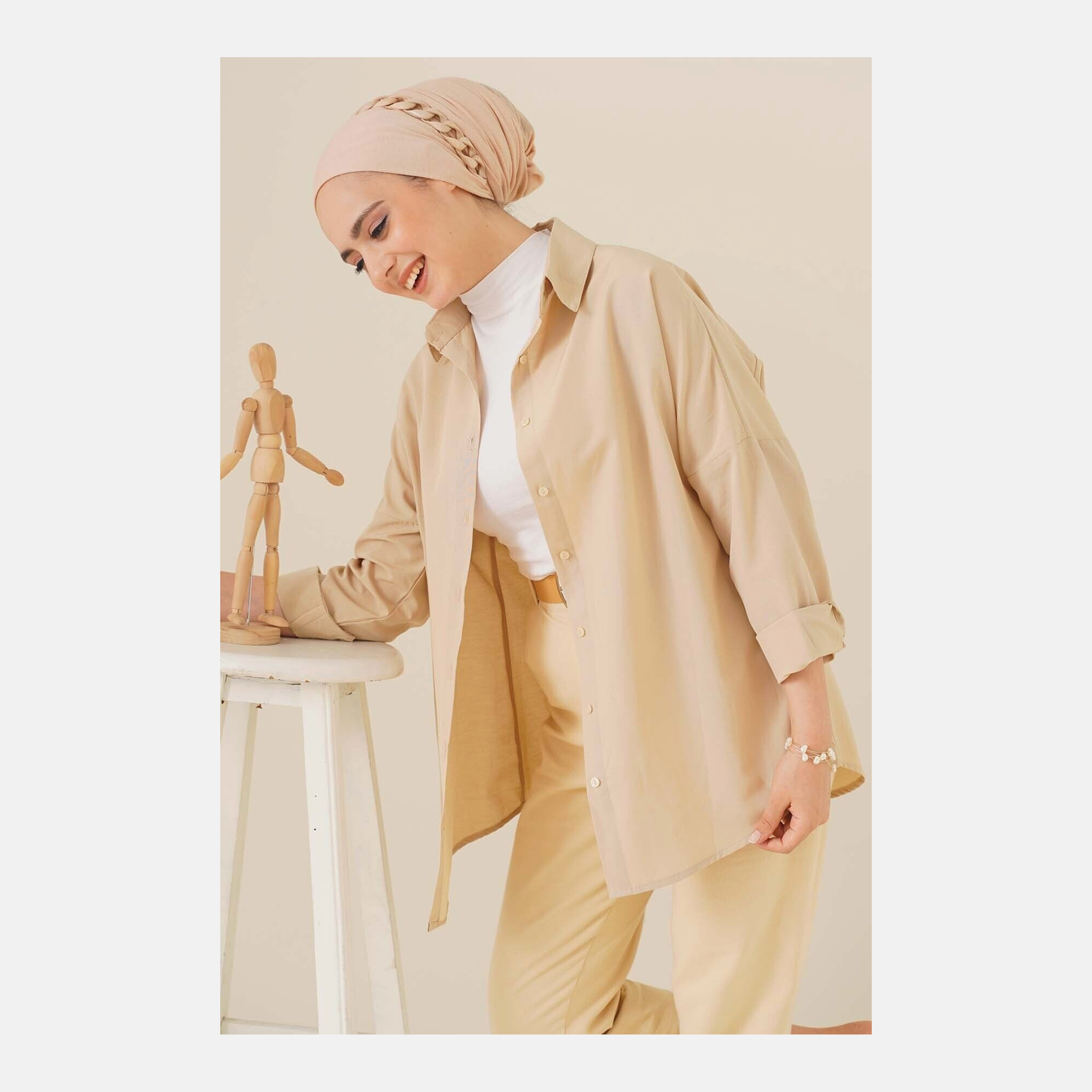 قميص نسائي بياقة مع حجاب من بيجدارت-women-clothing-shirtsandblouses-shirts-image-7