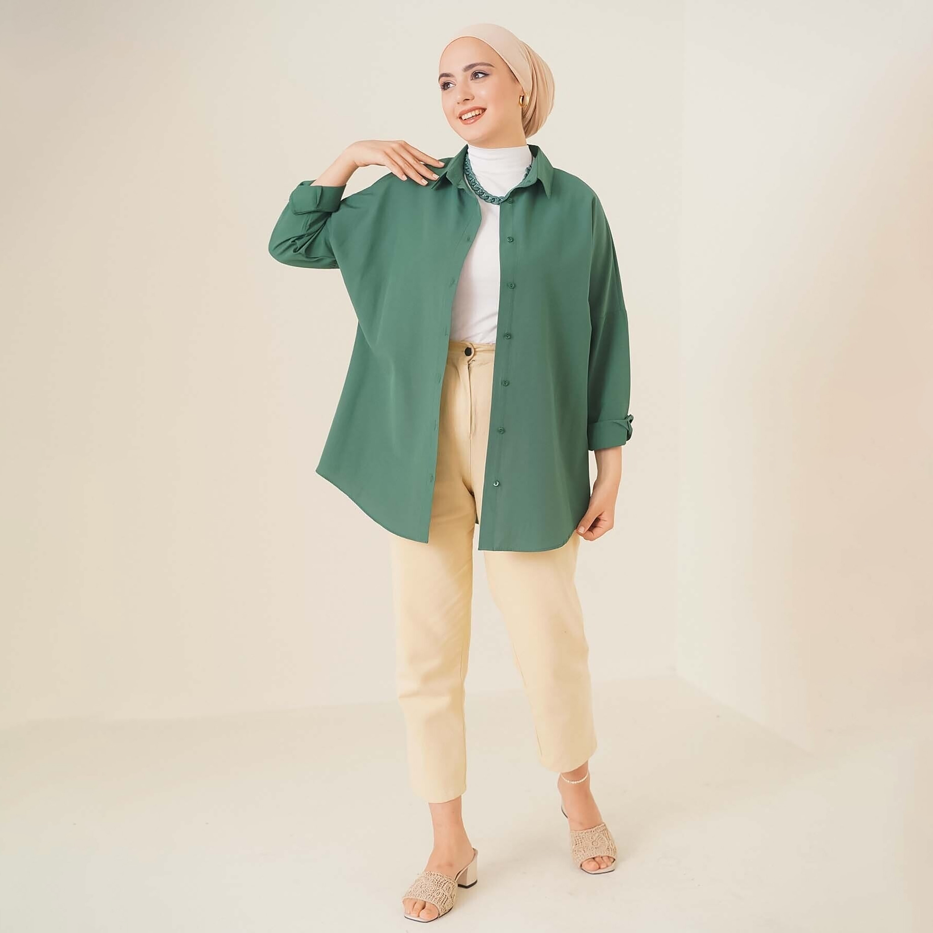 قميص نسائي بياقة مع حجاب من بيجدارت-women-clothing-shirtsandblouses-shirts-image-27