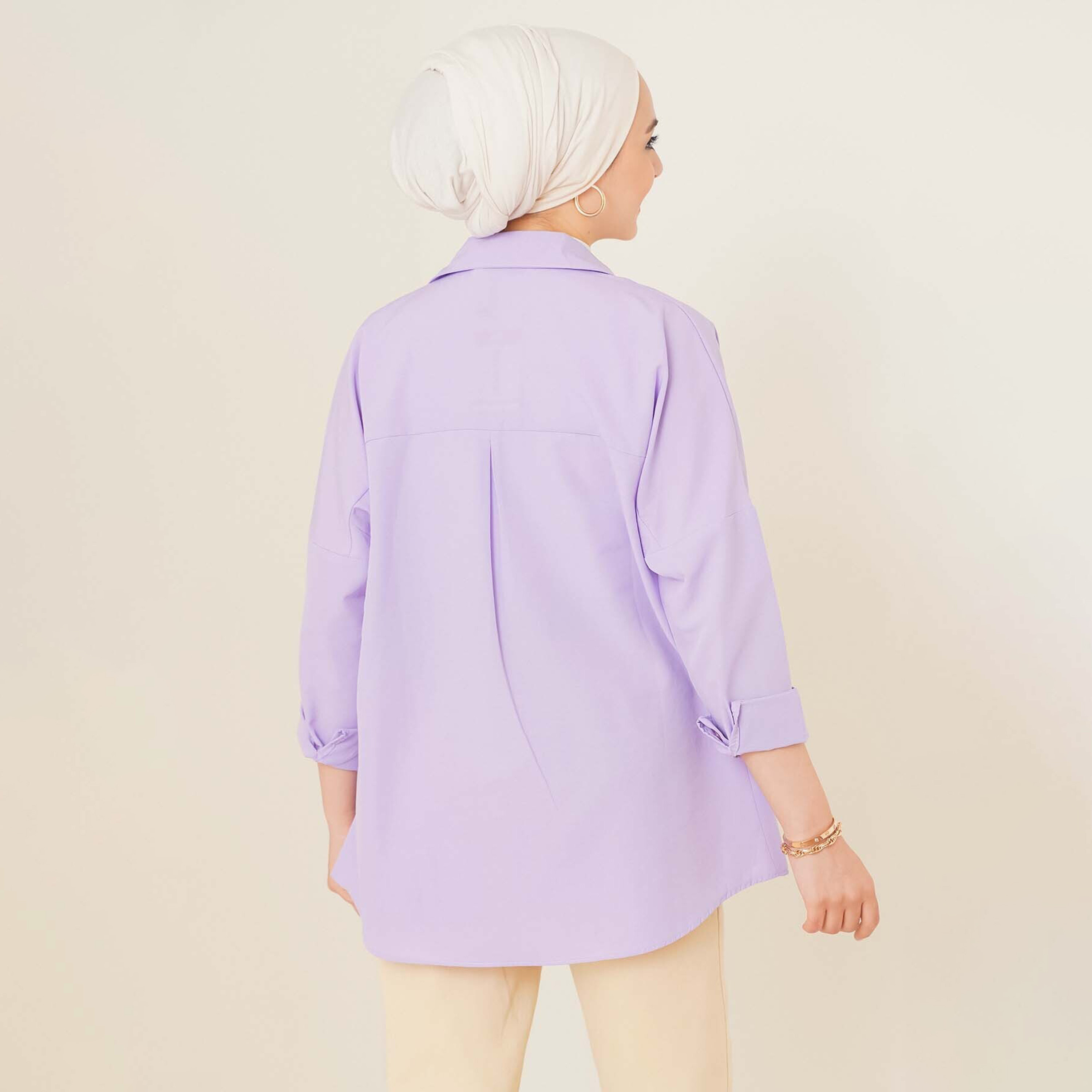 قميص نسائي بياقة مع حجاب من بيجدارت-women-clothing-shirtsandblouses-shirts-image-11