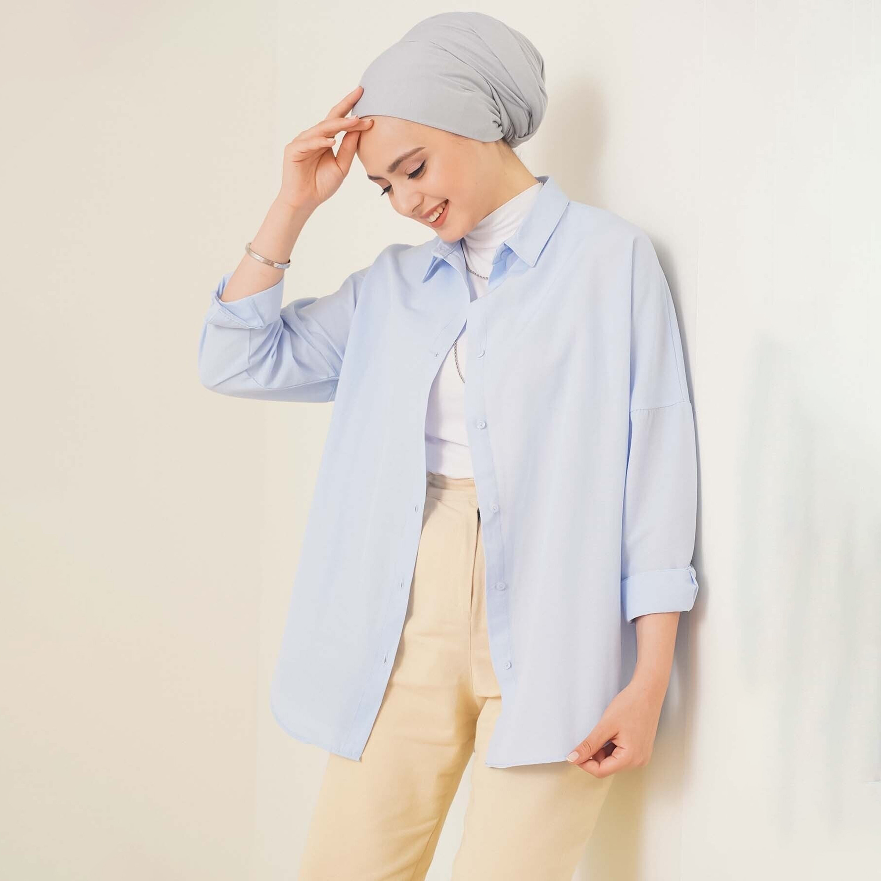 قميص نسائي بياقة مع حجاب من بيجدارت-women-clothing-shirtsandblouses-shirts-image-12