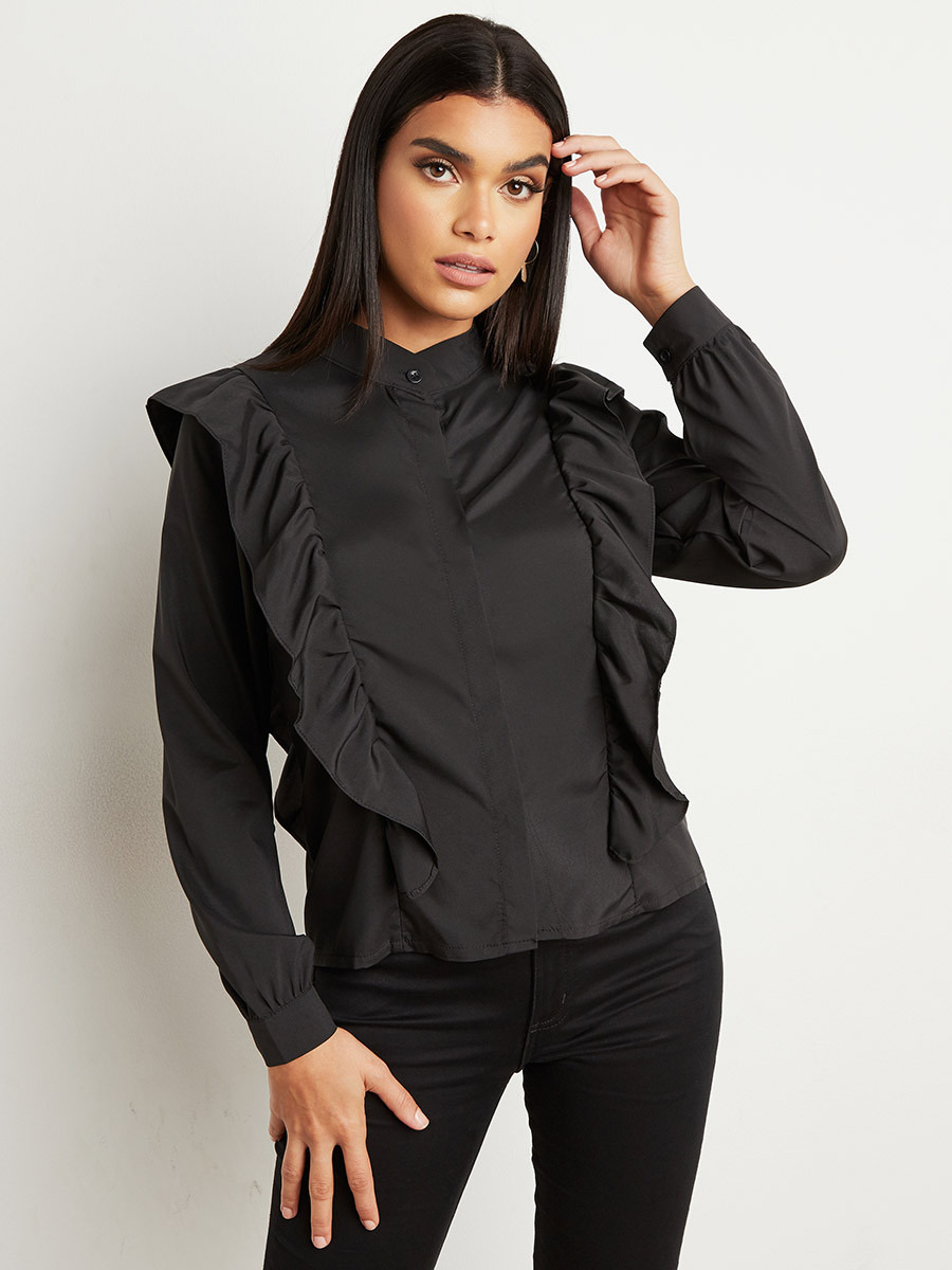 قميص بتفاصيل كشكش من ستايلي-women-clothing-shirtsandblouses-blouses-image-2