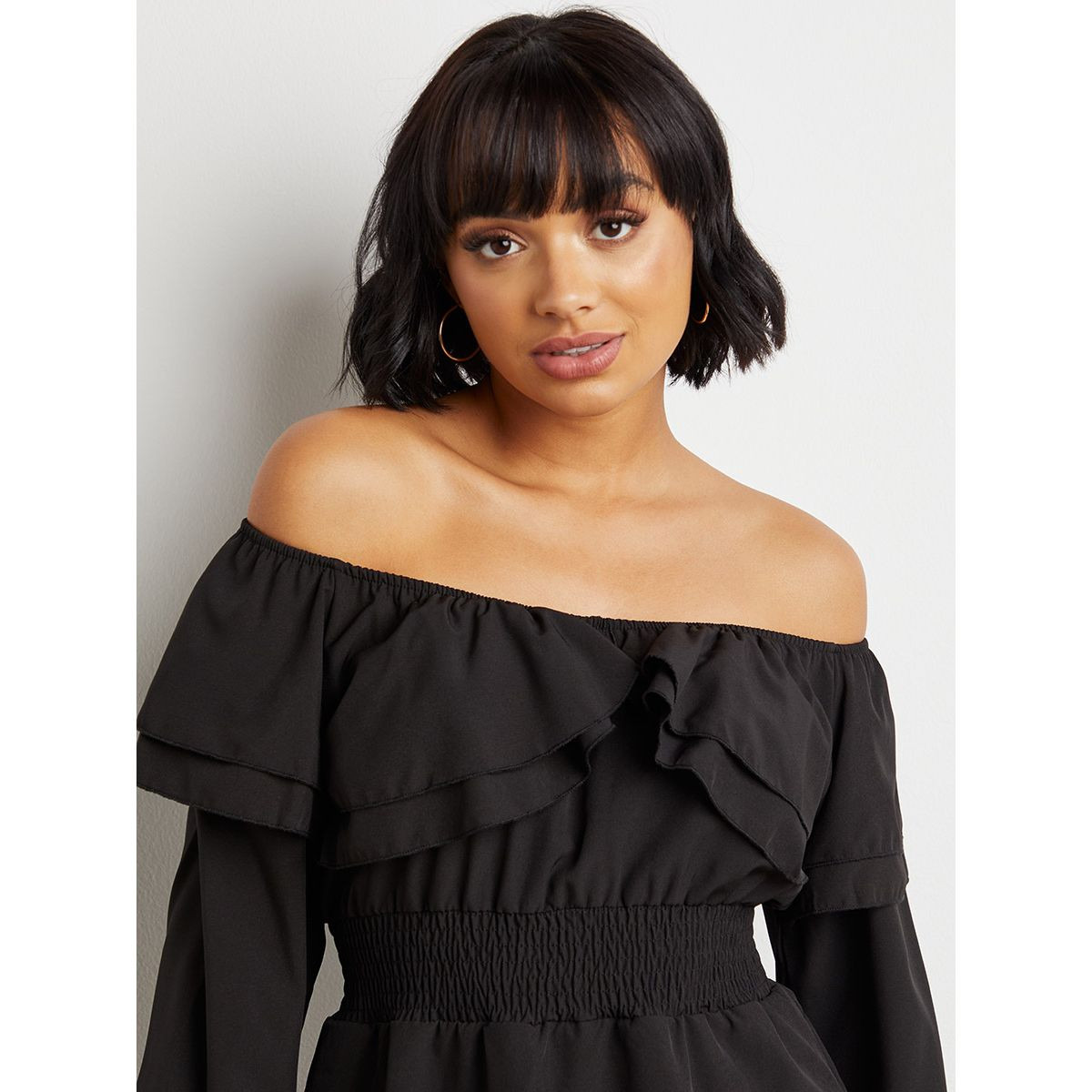 بلوزة بأكتاف مكشوفة وتفاصيل كشكش من ستايلي-women-clothing-shirtsandblouses-blouses-image-3