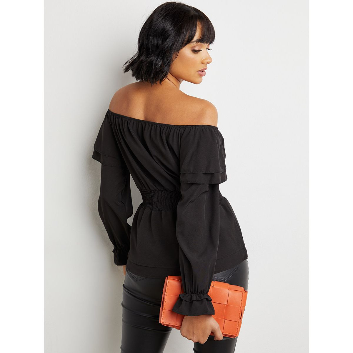 بلوزة بأكتاف مكشوفة وتفاصيل كشكش من ستايلي-women-clothing-shirtsandblouses-blouses-image-4