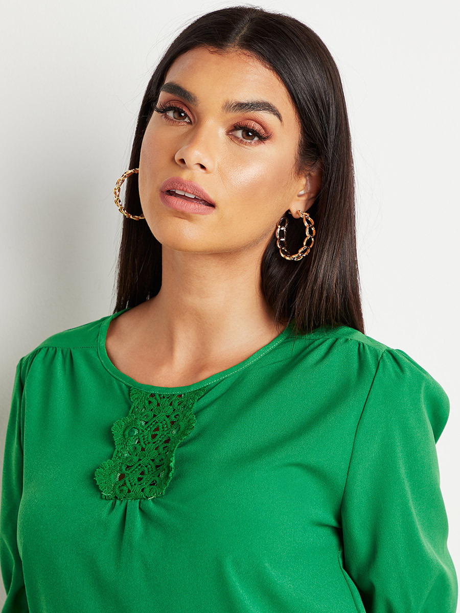 بلوزة بأكمام مزمومة 3/4 من ستايلي-women-clothing-shirtsandblouses-blouses-image-3