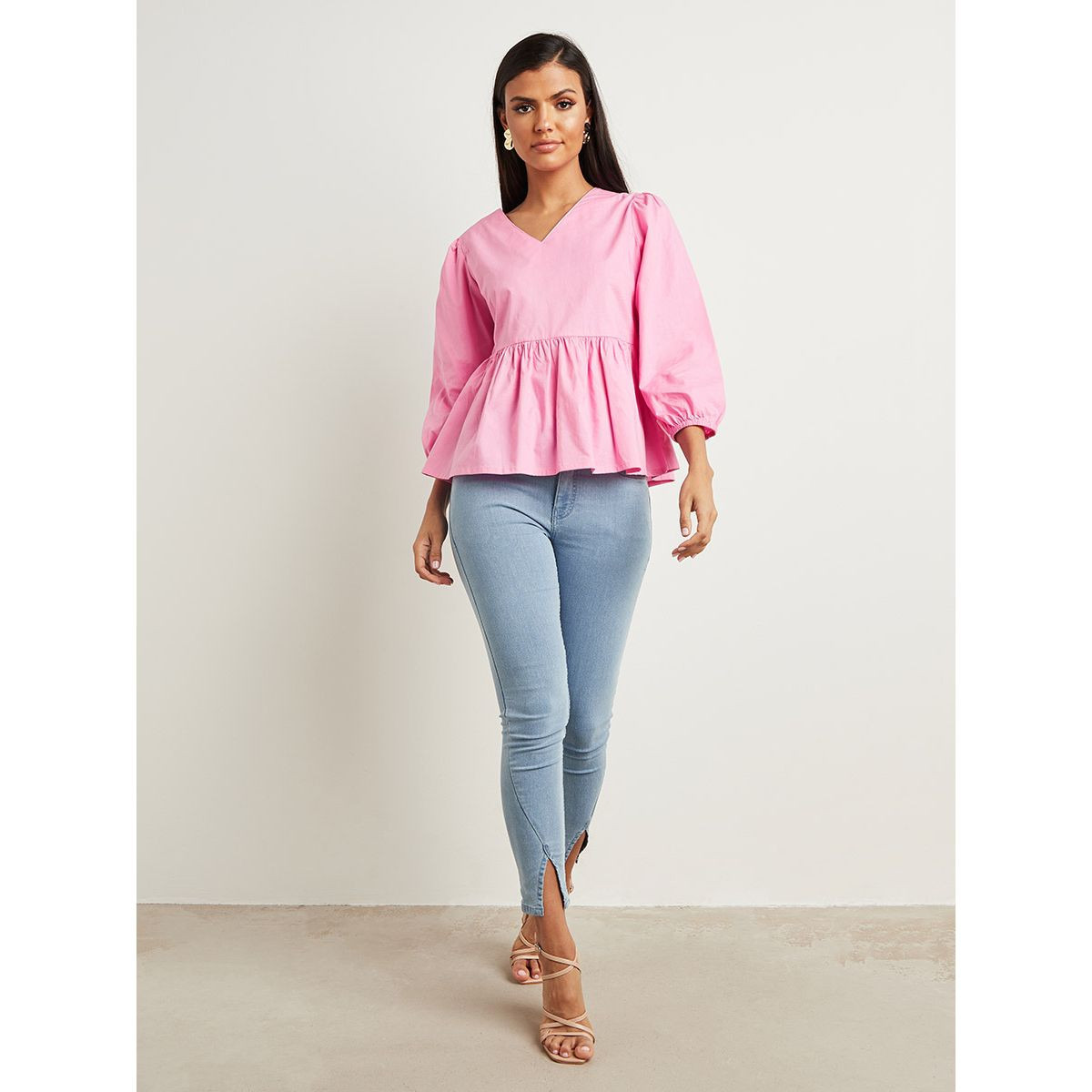 بلوزة بتفاصيل مزمومة وكشكش من ستايلي-women-clothing-shirtsandblouses-blouses-image-2