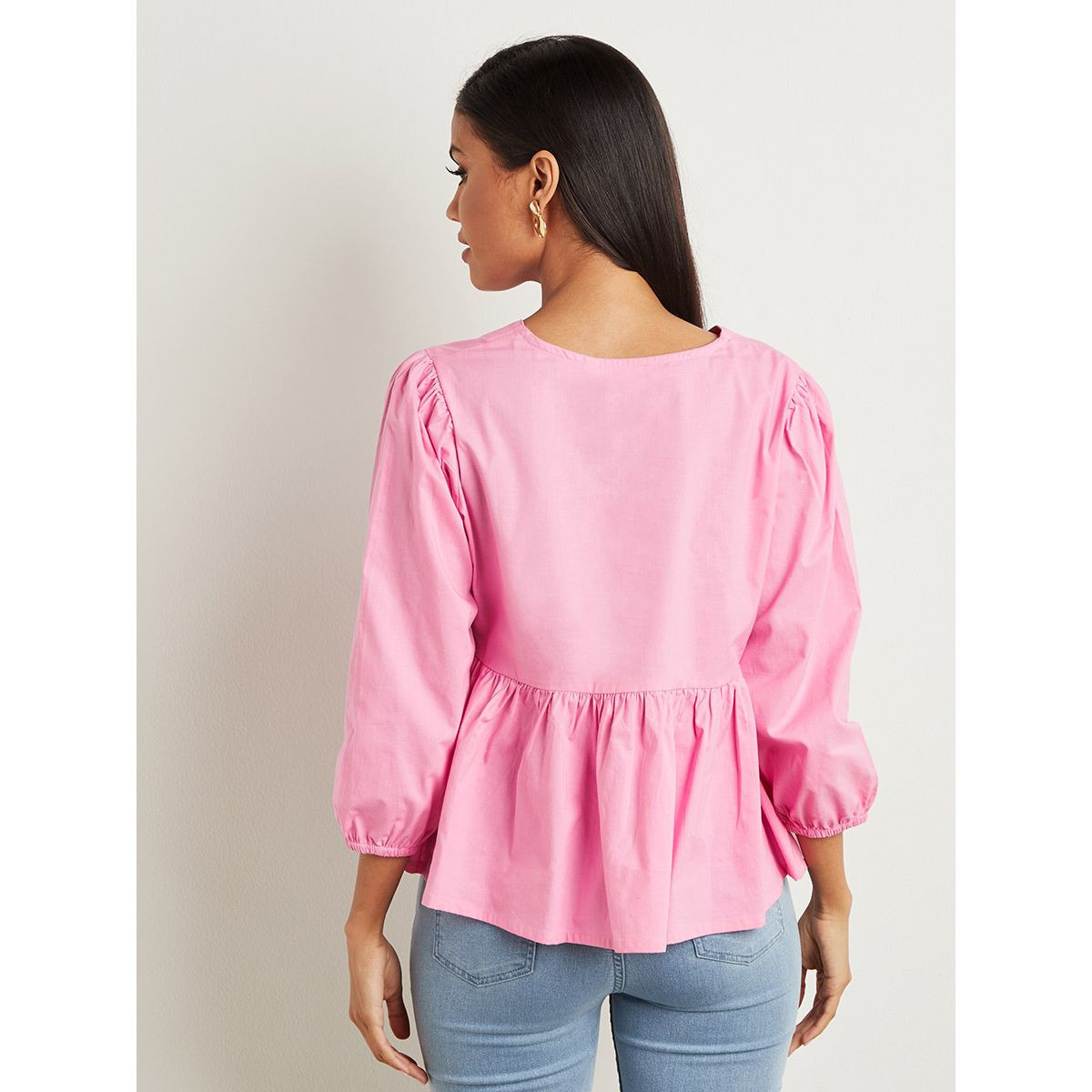 بلوزة بتفاصيل مزمومة وكشكش من ستايلي-women-clothing-shirtsandblouses-blouses-image-4