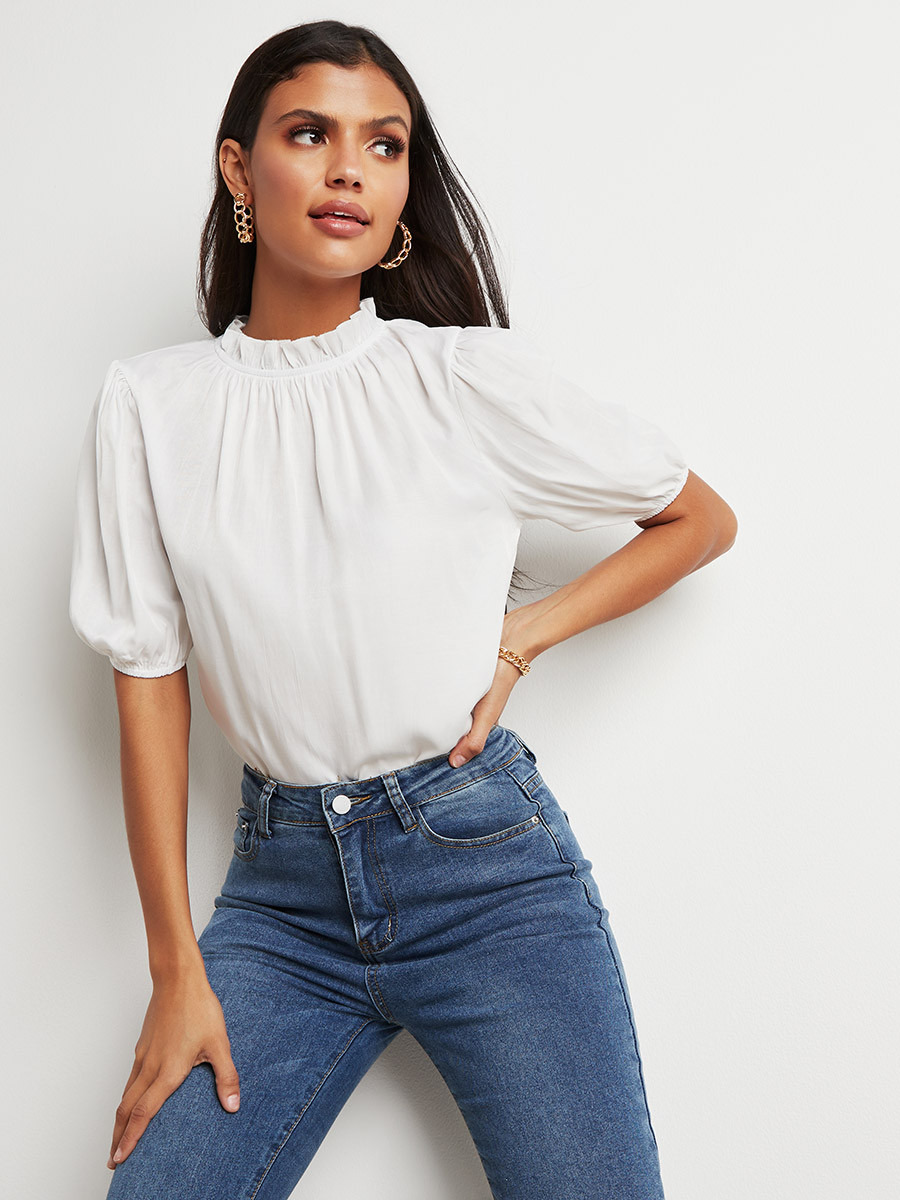 بلوزة بتفاصيل خلفية وأكمام قصيرة من ستايلي-women-clothing-shirtsandblouses-blouses-image-1