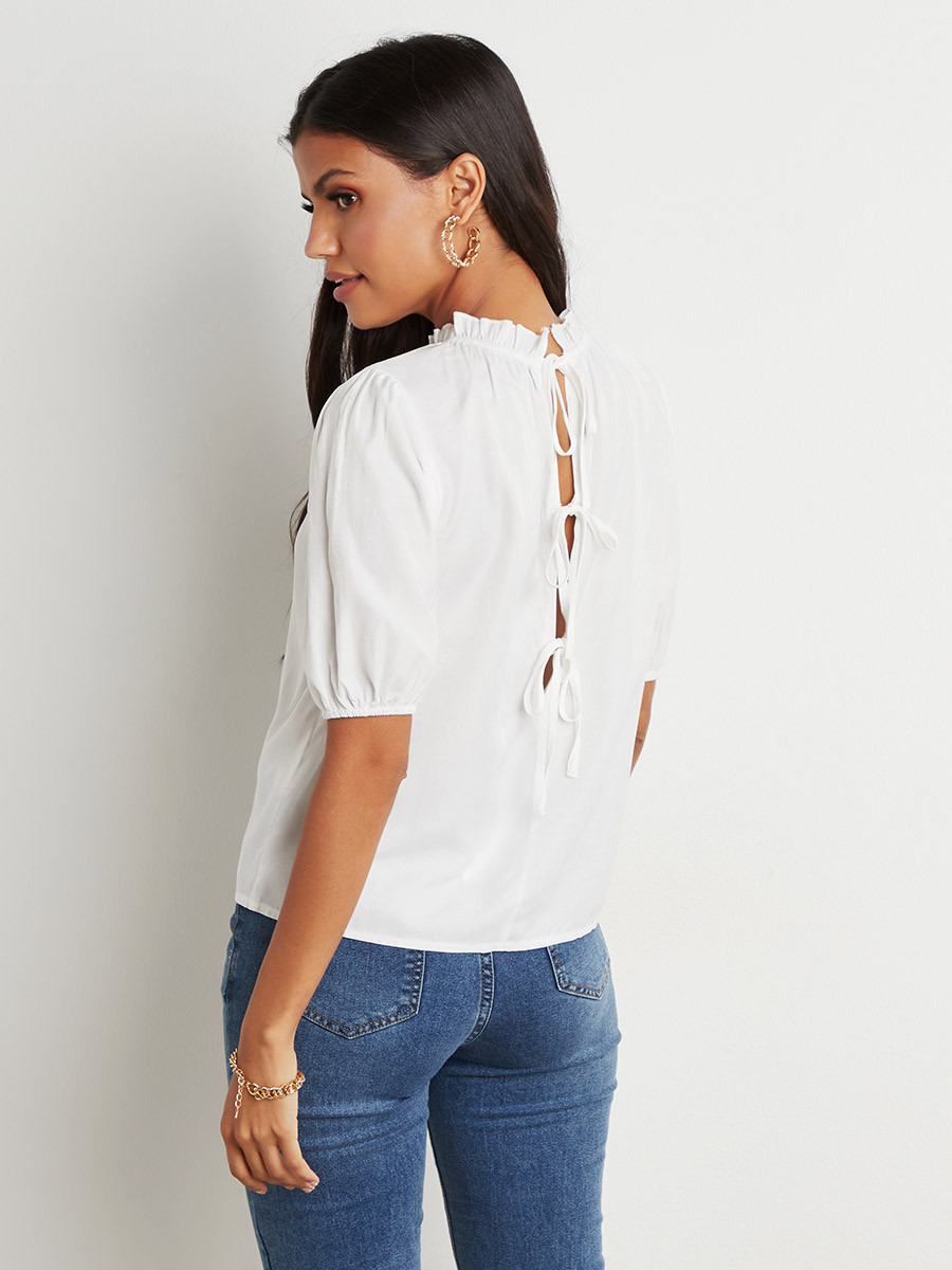 بلوزة بتفاصيل خلفية وأكمام قصيرة من ستايلي-women-clothing-shirtsandblouses-blouses-image-3