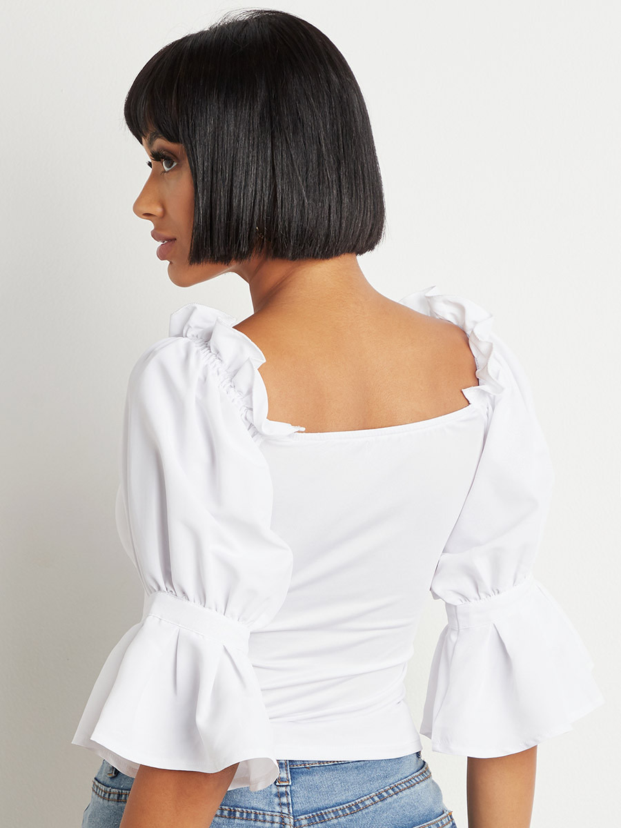 Styli Ruffle Puff Sleeves Fitted Top-women-clothing-shirtsandblouses-blouses-image-4