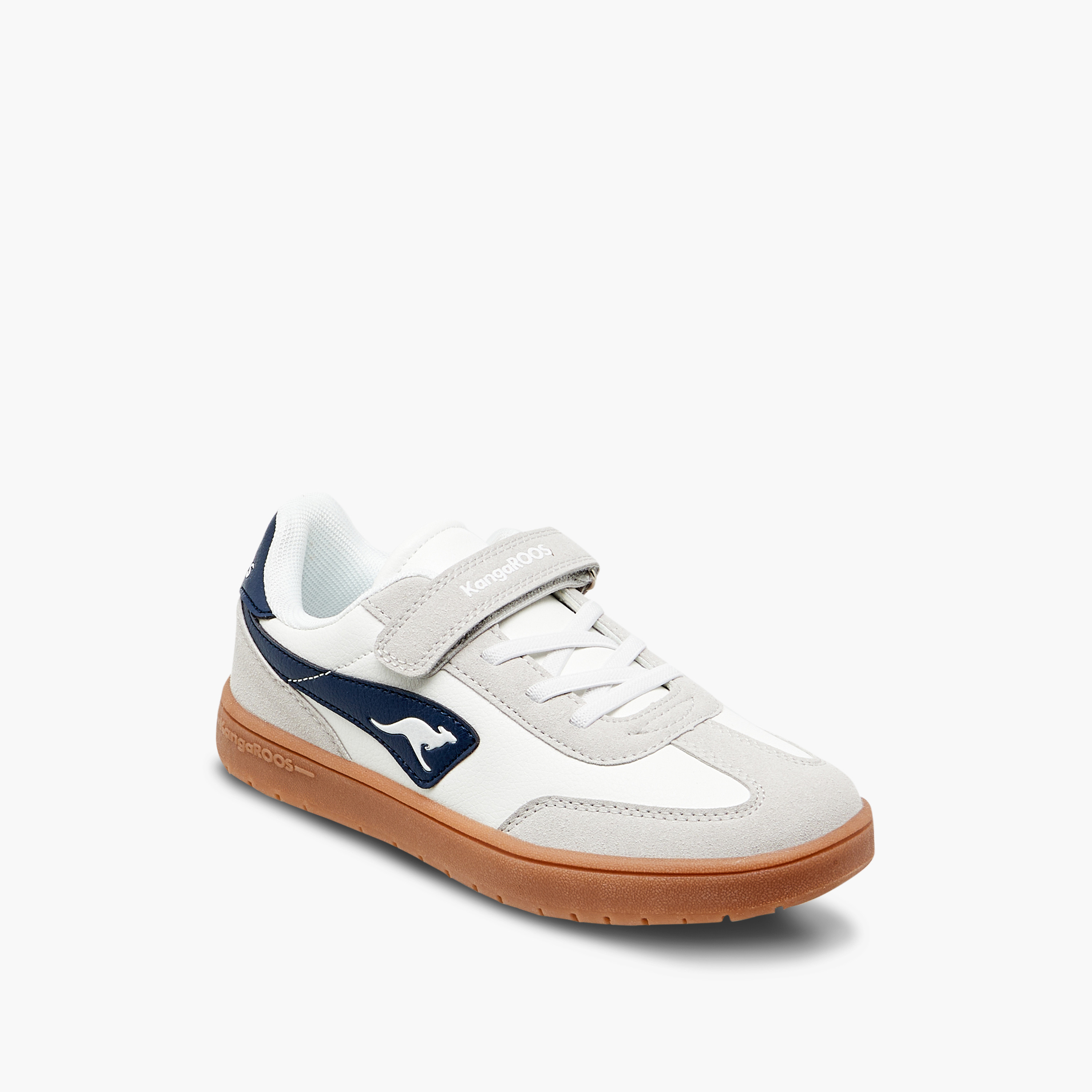 KangaROOS Boys' Panelled Sneakers with Hook and Loop Closure-boys-shoes-sneakers-image-2