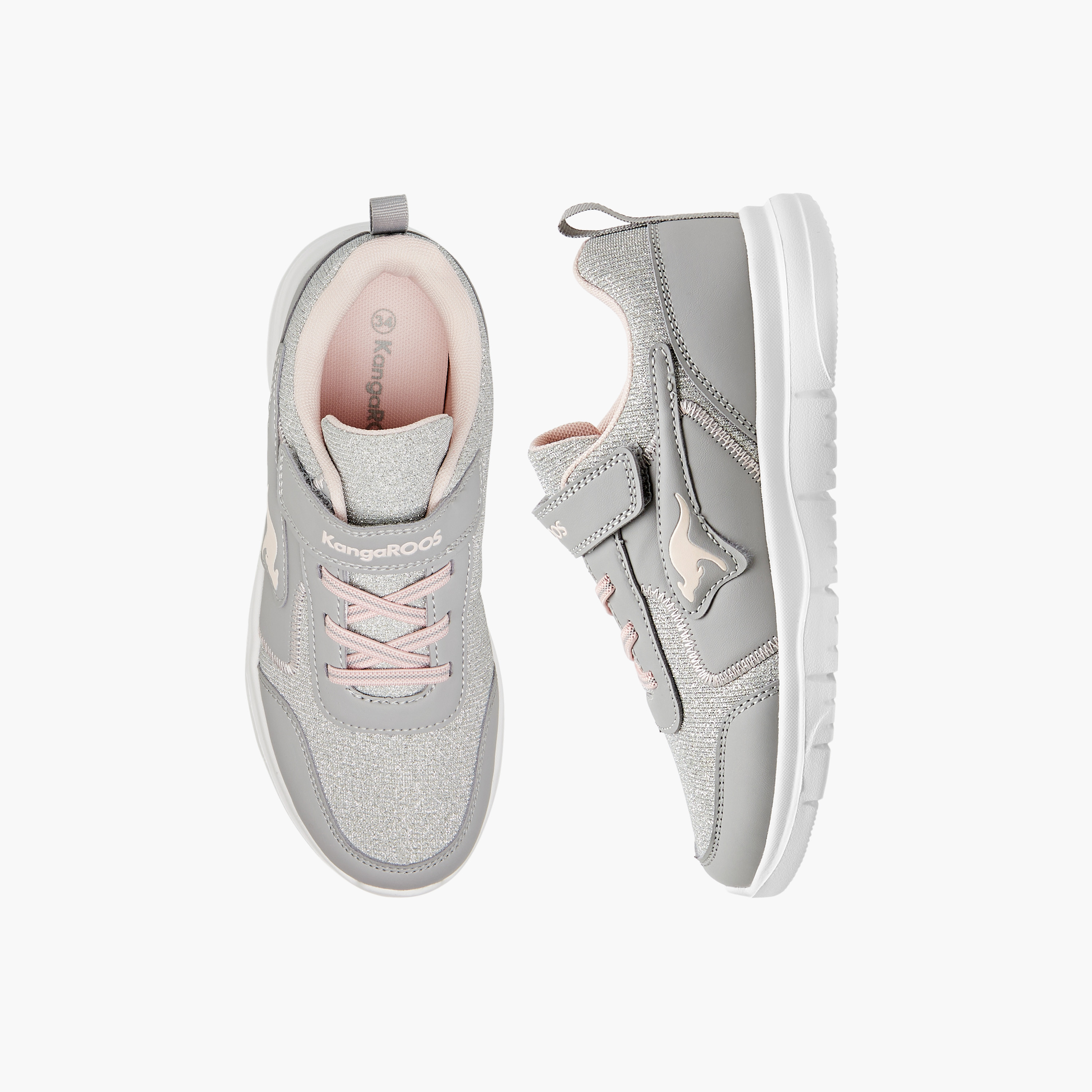 Kangaroos Girls Panelled Hook & Loop Walking Shoes-girls-shoes-sports-image-1