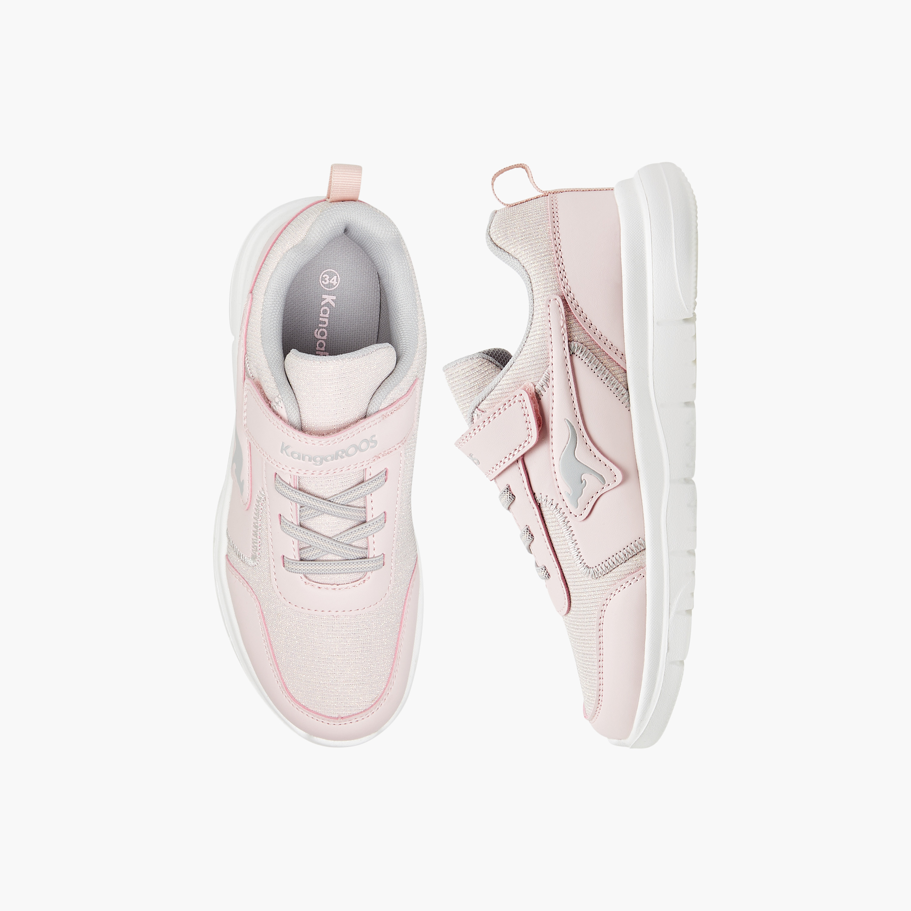 Kangaroos Girls Panelled Hook & Loop Walking Shoes-girls-shoes-sports-image-1