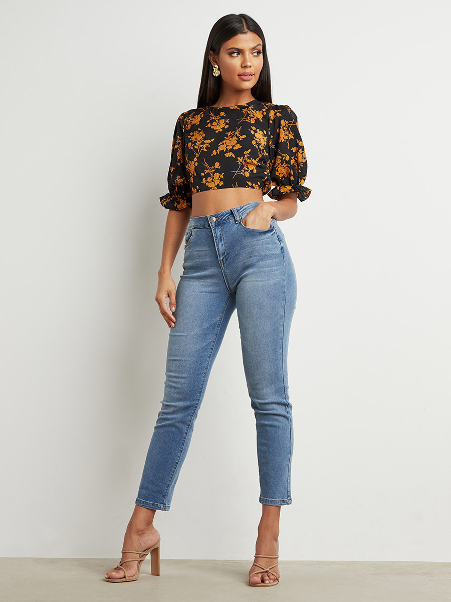 Styli Floral Printed Puff Sleeves Crop Top-women-clothing-shirtsandblouses-blouses-image-2